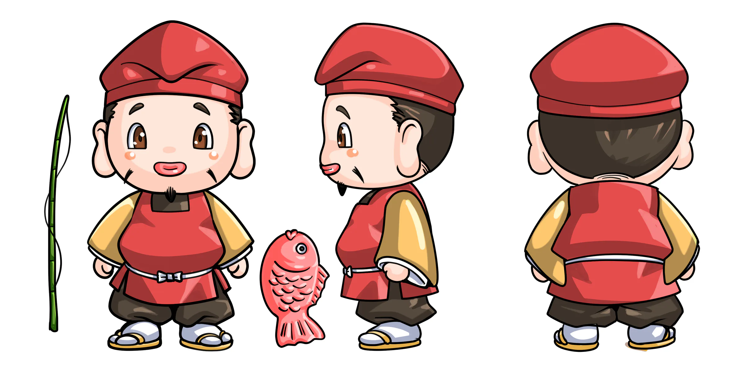 恵比寿と鯛丸のCreator Kit素材:OTOMO 童子 三面図